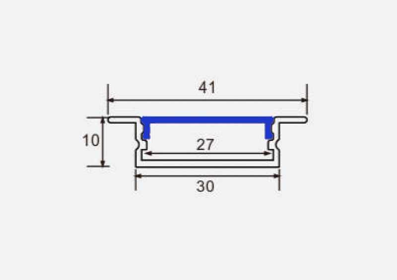 HM795 Wide Aluminum LED Profile drawing HM795 Wide Aluminum LED Profile drawing